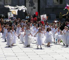 Dancers in white at All Species Day