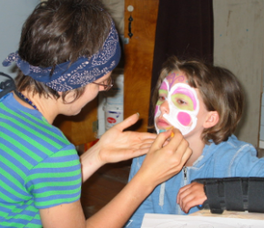 Child's face being painted