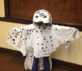 Child in an owl costume